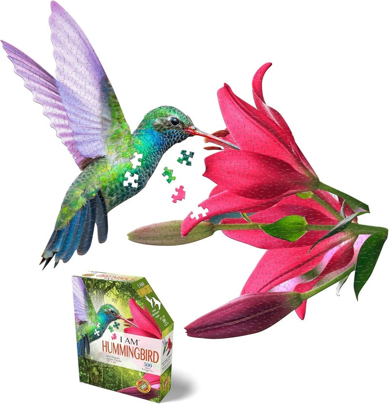 Madd Capp I Am Hummingbird 300-Piece Bird-Shaped Jigsaw Puzzle , Multicolored - Image 2